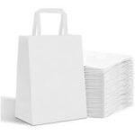 SAC EN PAPIER BLANC AVEC POIGNEE