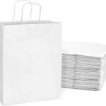 SAC EN PAPIER BLANC AVEC POIGNNEE TORSADEE